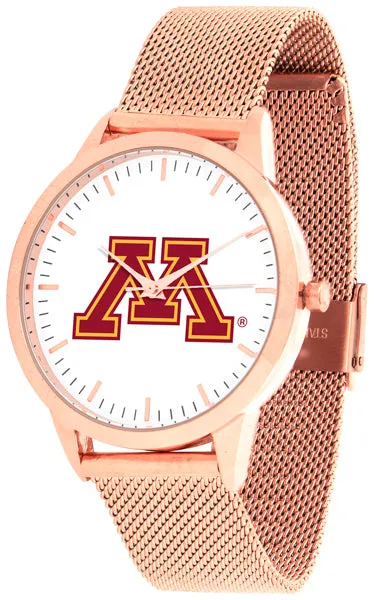 Minnesota Gophers Statement Mesh Band Unisex Watch - Rose