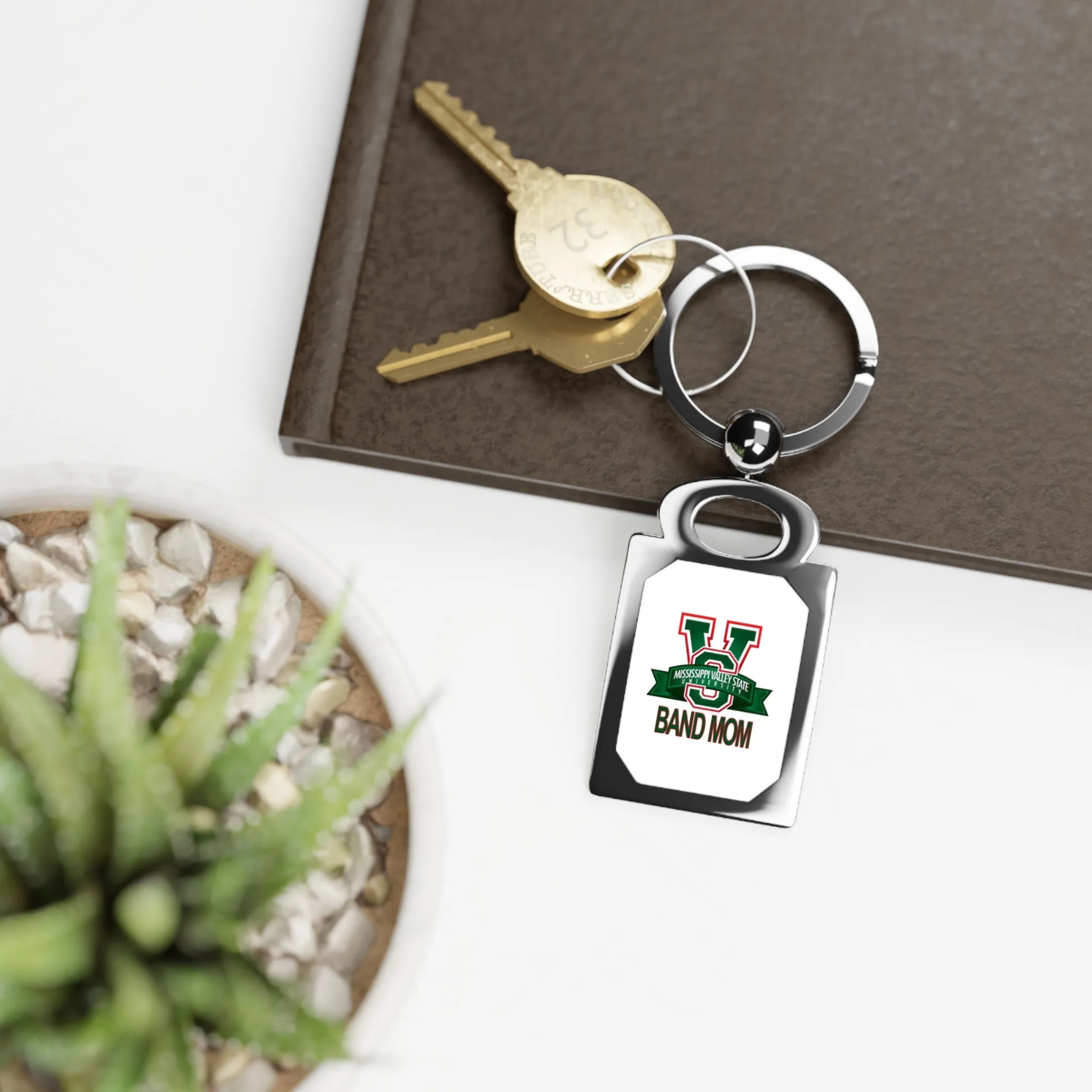 Mississippi Valley Band Mom Rectangle Photo Keyring