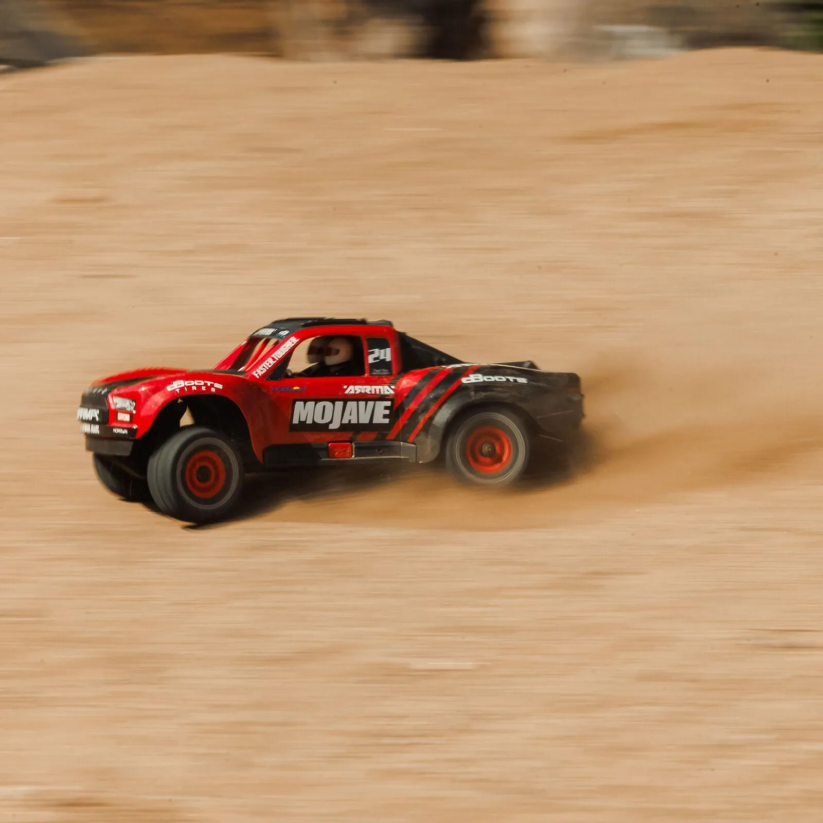 MOJAVE GROM MEGA 380 Brushed 4X4 Small Scale Desert Truck RTR with Battery & Charger, Red/Black