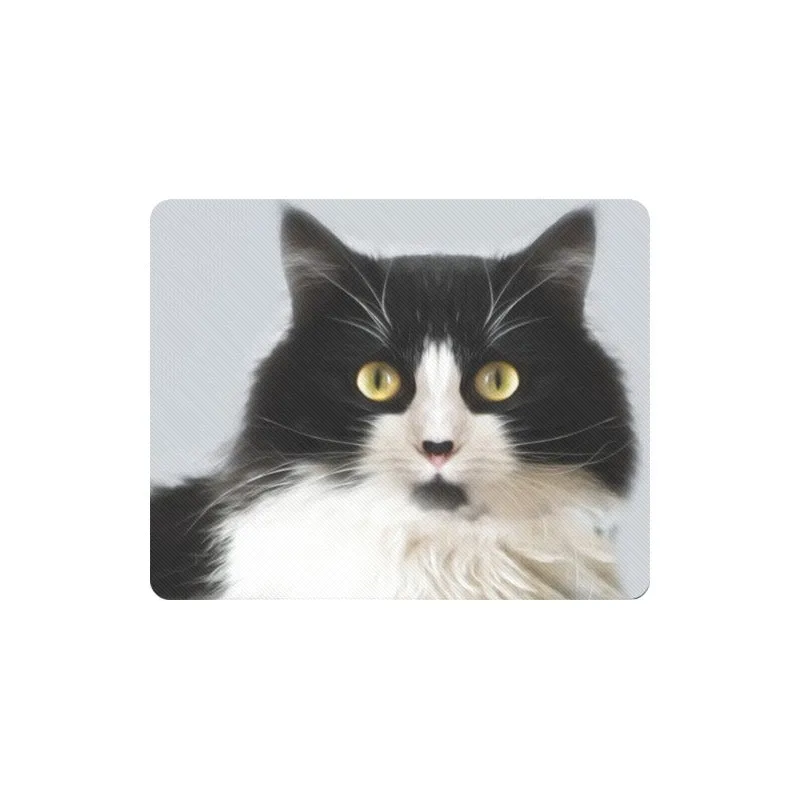 Mouse Pad Black White Maine Coon