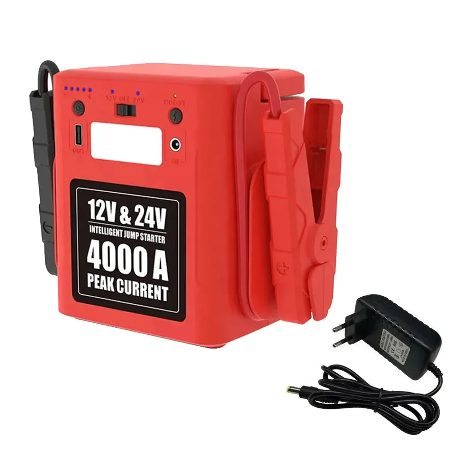 Multi Function 12V/24V Portable Heavy Duty Jump Start Kit - 4000 Amp