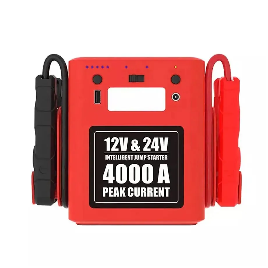 Multi Function 12V/24V Portable Heavy Duty Jump Start Kit - 4000 Amp