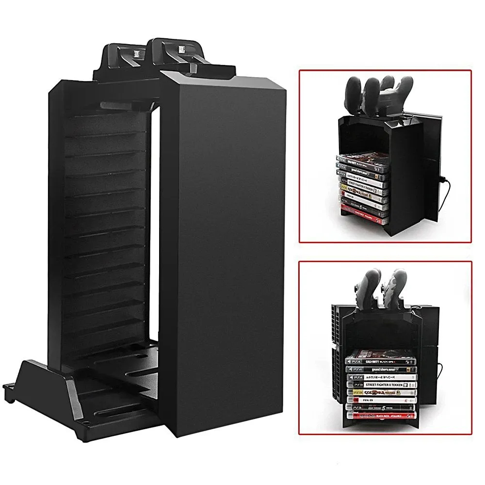 Multi-Functional Disk Storage Stand Kit With Charging Dock For Ps4 Tp4-025