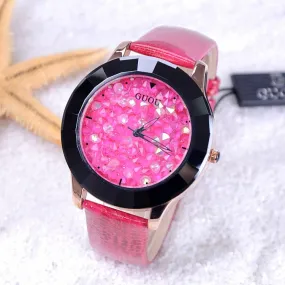 New Arrival Hongkong Brand Women Rhinestone Watches Austrian Crystal Ceramic Leather Band Women Dress Watches