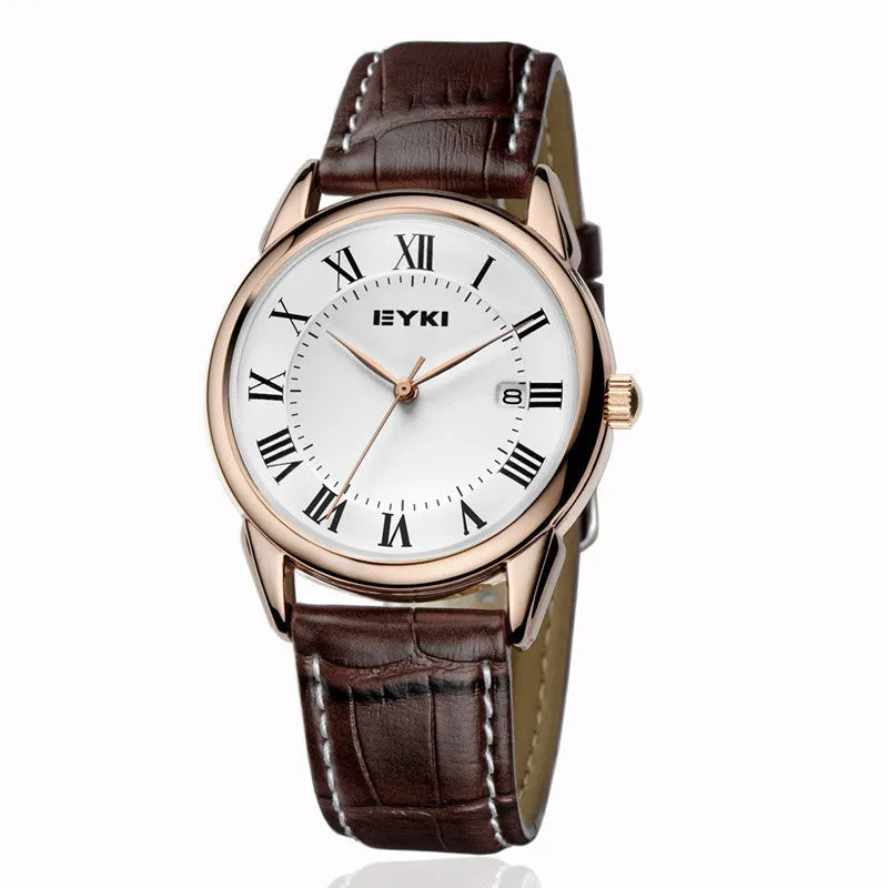 New arrival Original EYKI Man woman leather bracelet watch clear Roma dial