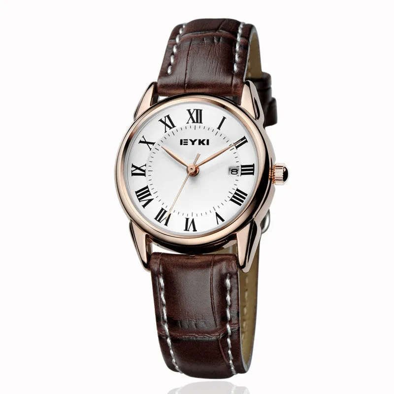 New arrival Original EYKI Man woman leather bracelet watch clear Roma dial