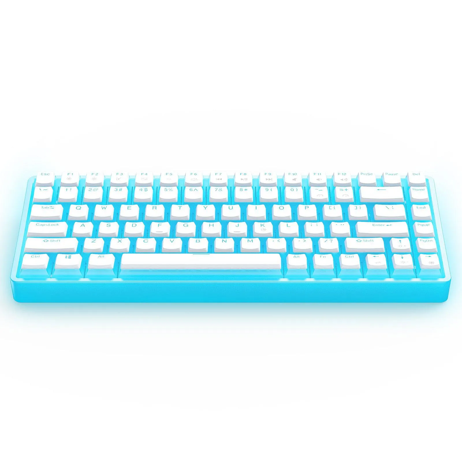 New ONIKUMA G30 Keyboard, White Wired Mechanical Keyboard, 84 Key USB Interface RGB Backlit Game Keyboard