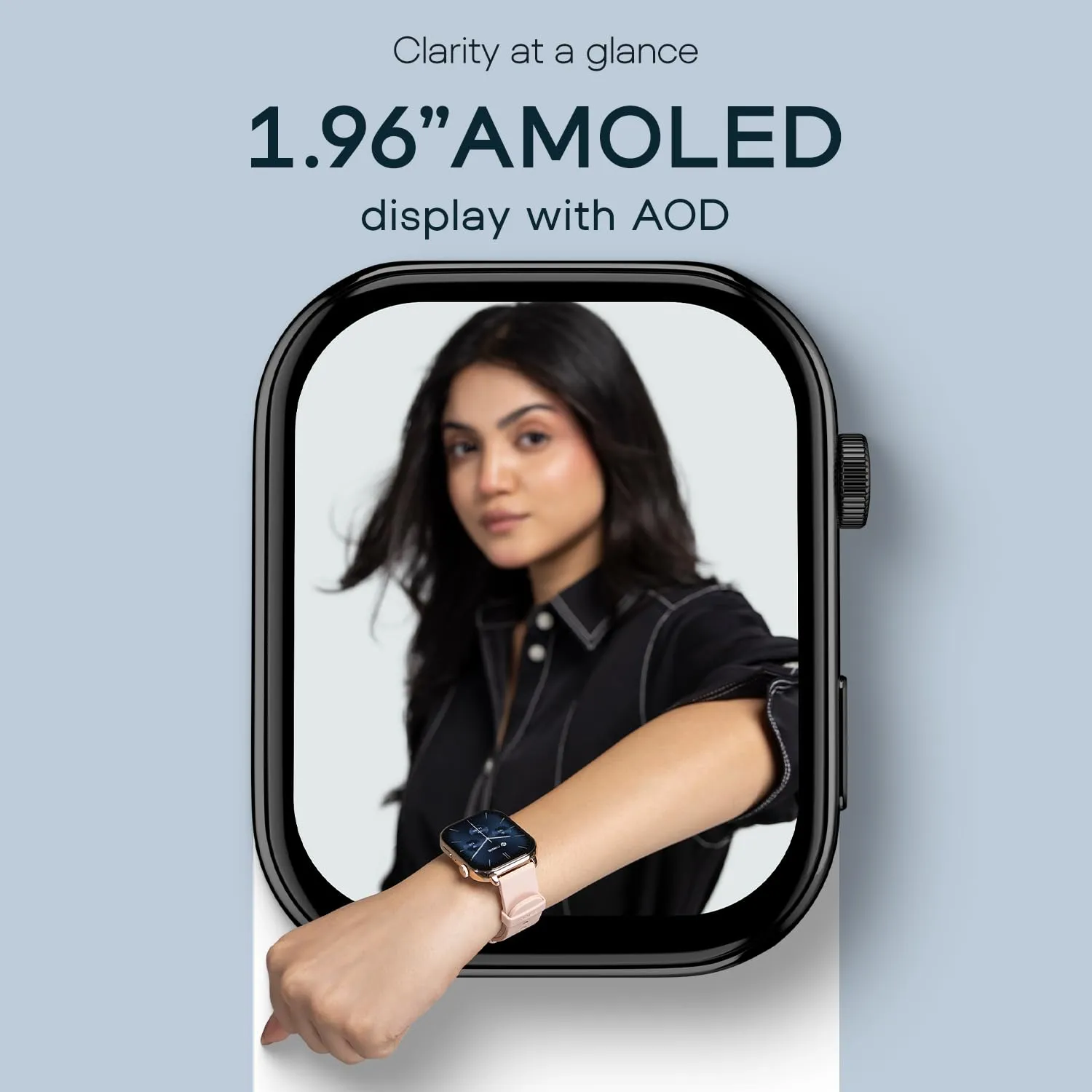 Noise Pulse 4 Max India's 1st Ever AI Create Smart Watch, AI Search, 1.96" AMOLED Display, Functional Crown, Premium Metallic Finish, BT Calling, 7 Menu Styles, Health Suiteᵀᴹ (Jet Black)