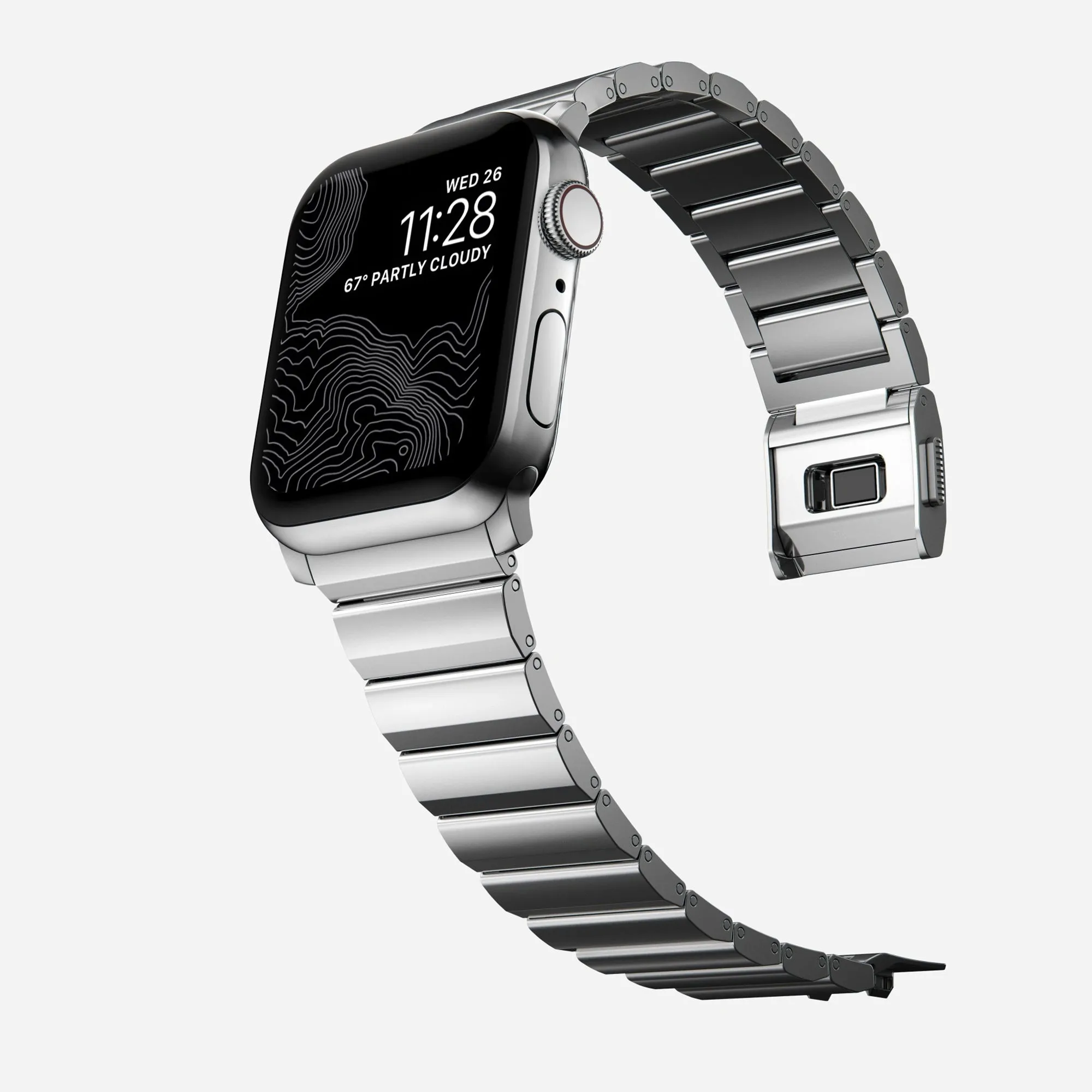 Nomad Stainless Steel Band (Version 2) for Apple Watch all Series use 49mm / 45mm / 44mm / 42mm )