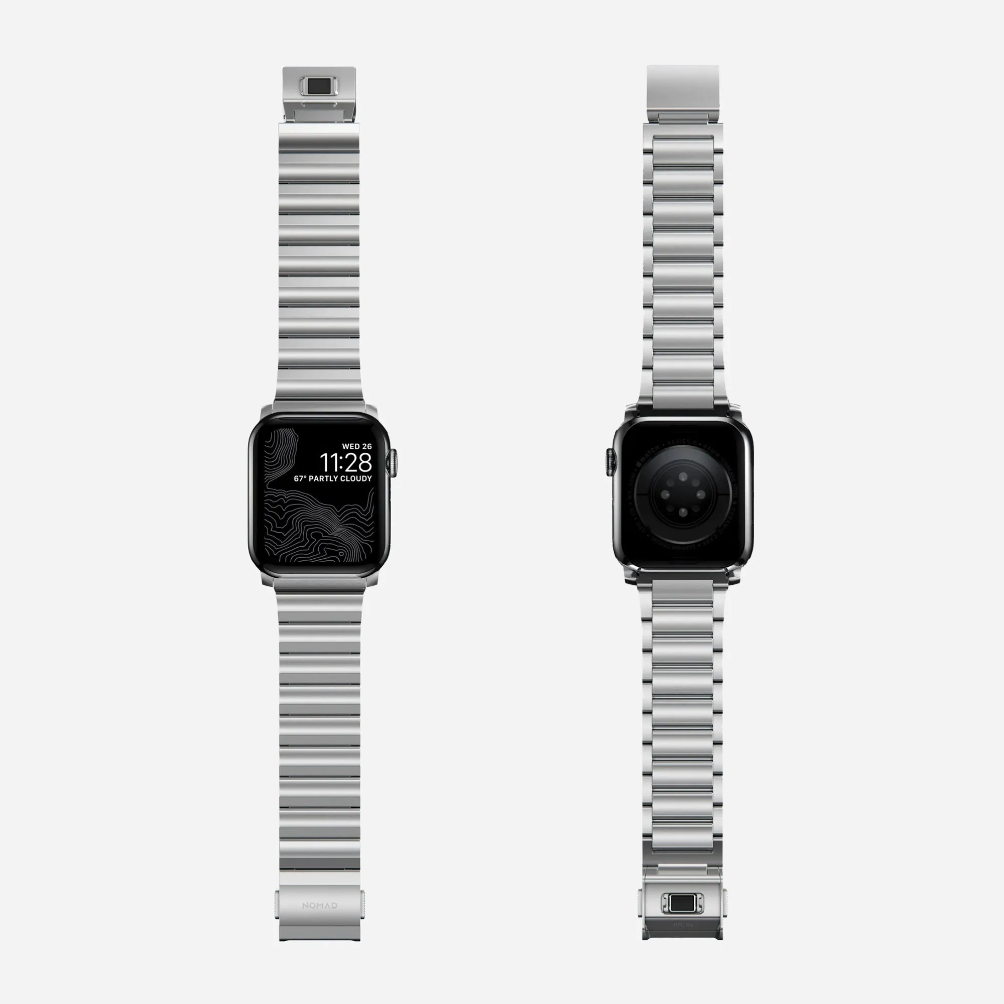 Nomad Stainless Steel Band (Version 2) for Apple Watch all Series use 49mm / 45mm / 44mm / 42mm )