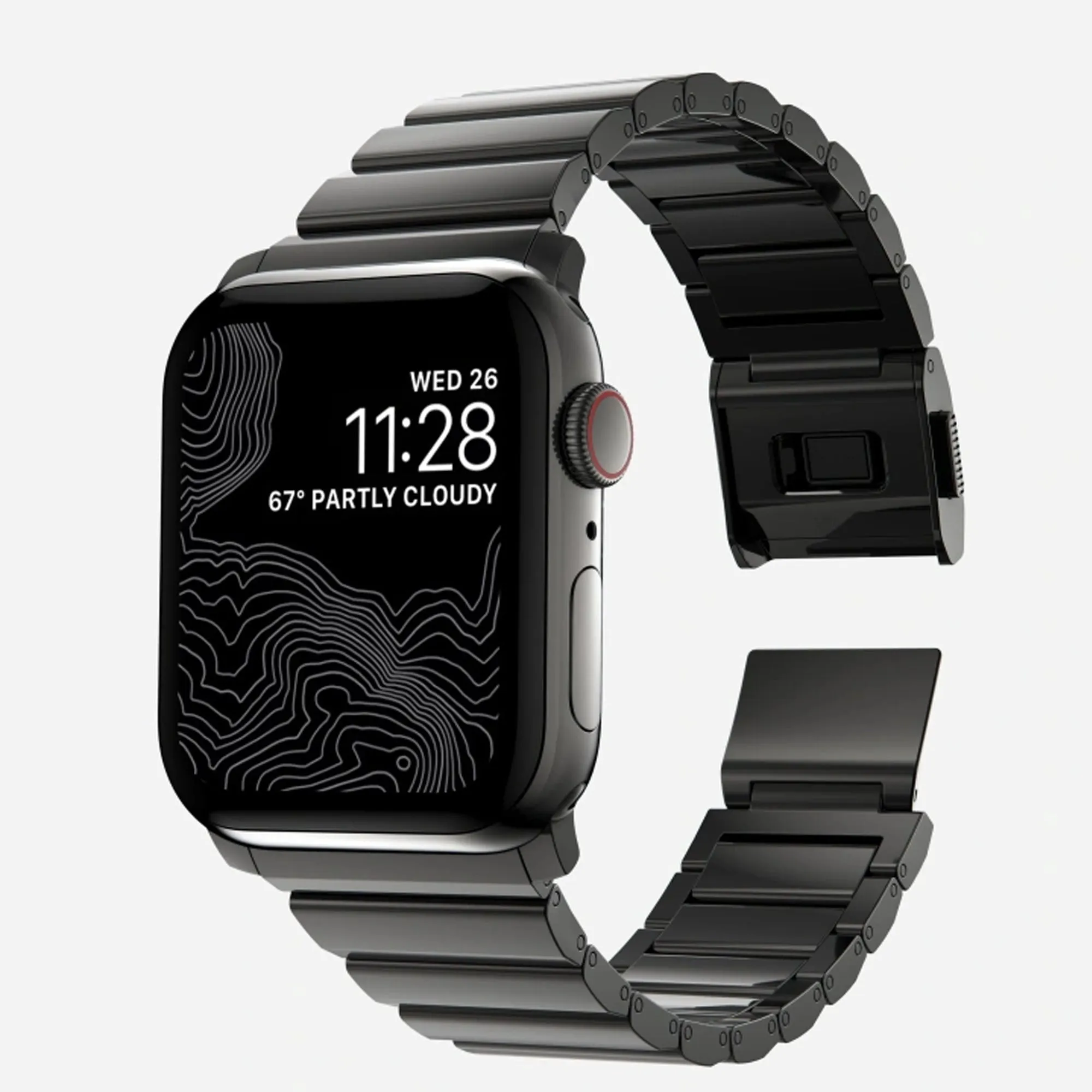 Nomad Stainless Steel Band (Version 2) for Apple Watch ALL Ultra & 42/44/45/49MM - Graphite ( Barcode: 856500018157 )