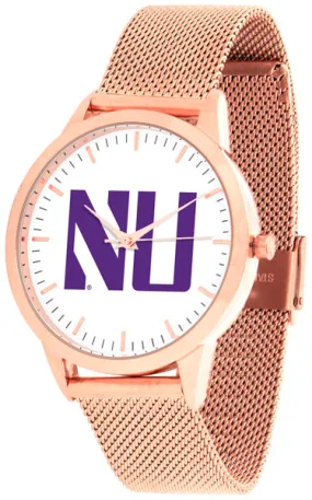 Northwestern Wildcats Statement Mesh Band Unisex Watch - Rose