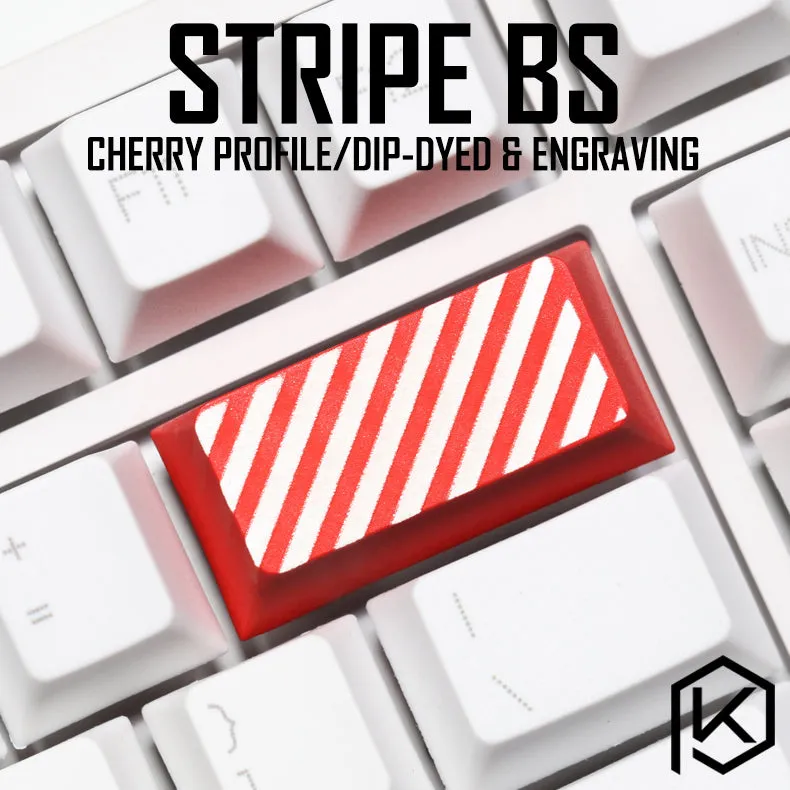 Novelty cherry profile dip dye sculpture pbt keycap for mechanical keyboard laser etched legend Stripe backspace red