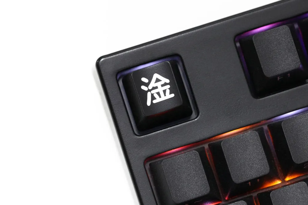 Novelty Shine Through Keycaps ABS Etched back lit black red r1 ESC FXXK Gan Shit Damn it