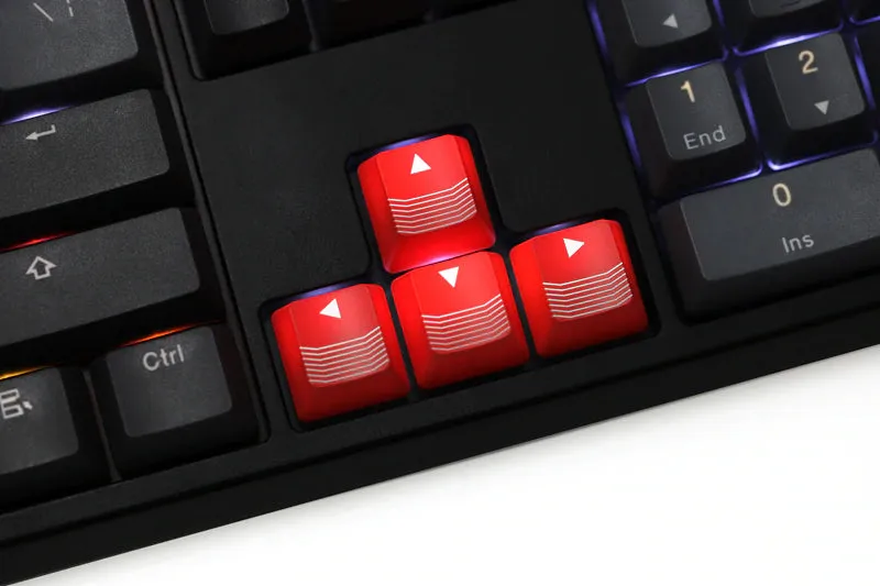 Novelty Shine Through Keycaps ABS Etched light Shine-Through cf crossfire gaming shortkey arrow key black red color wasd r4 r1