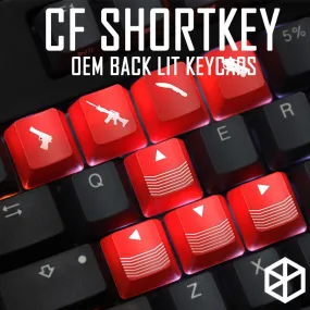 Novelty Shine Through Keycaps ABS Etched light Shine-Through cf crossfire gaming shortkey arrow key black red color wasd r4 r1