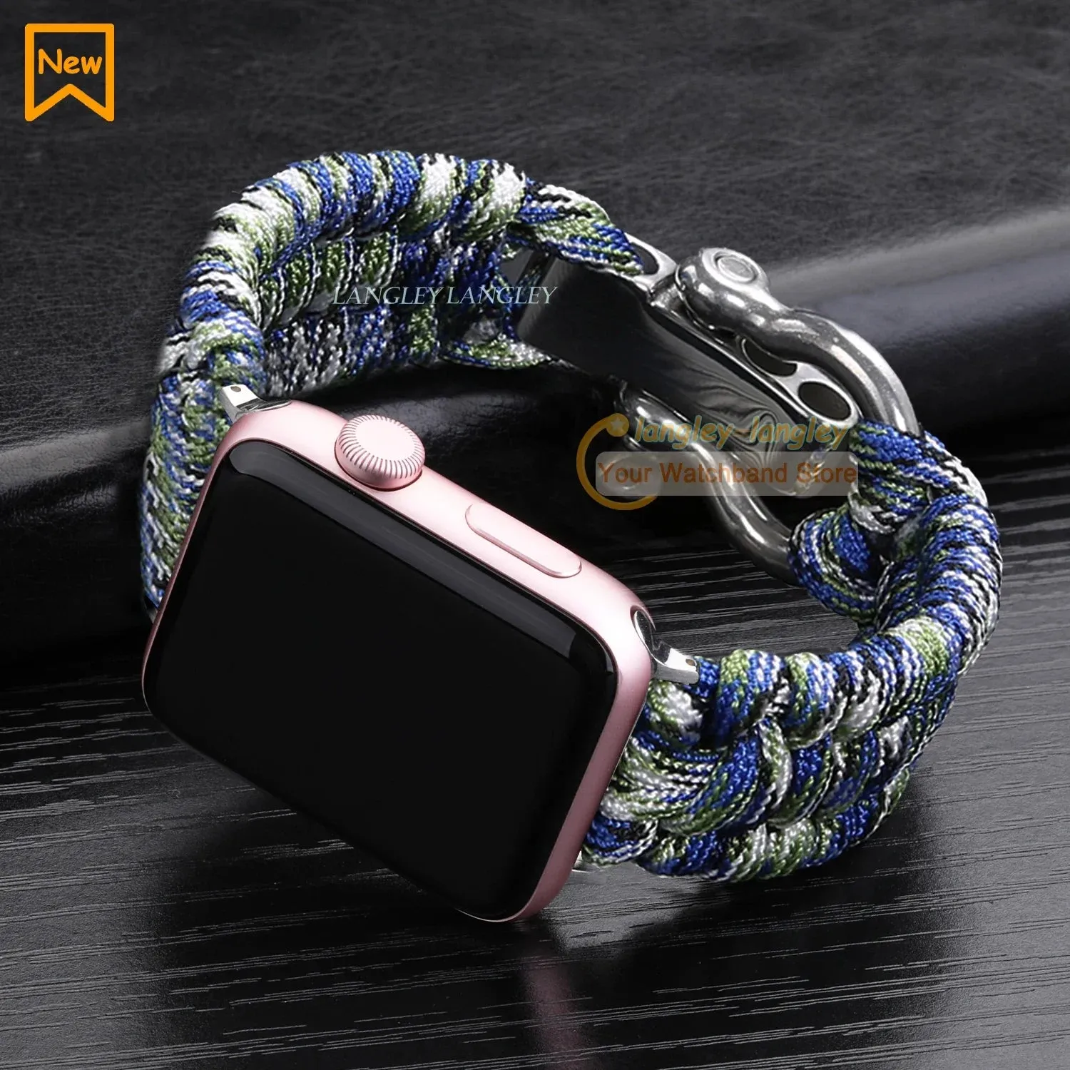 Nylon Rope Survival Paracord Watch Band for Apple Watch Series 6 5 7 SE
for 38mm 40mm 41mm 42mm 44mm 45mm