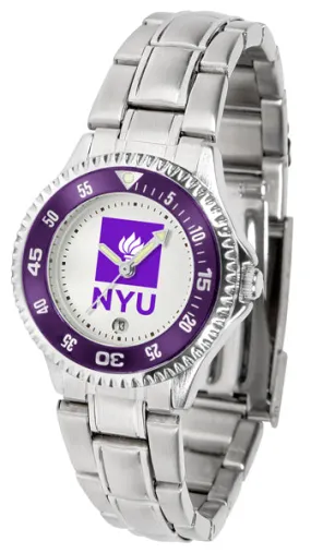 NYU Violets Competitor Steel Ladies Watch