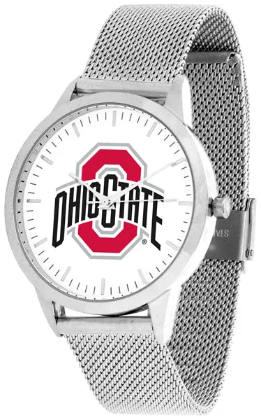 Ohio State Statement Mesh Band Unisex Watch - Silver