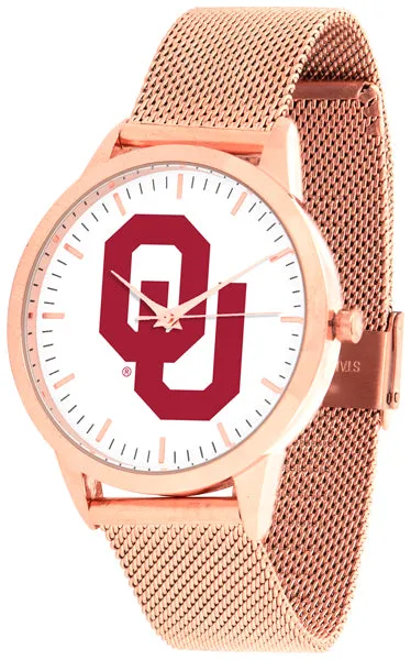 Oklahoma Sooners Statement Mesh Band Unisex Watch - Rose