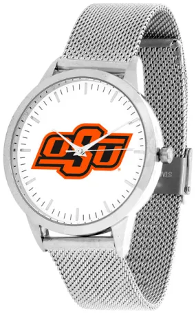 Oklahoma State Statement Mesh Band Unisex Watch - Silver