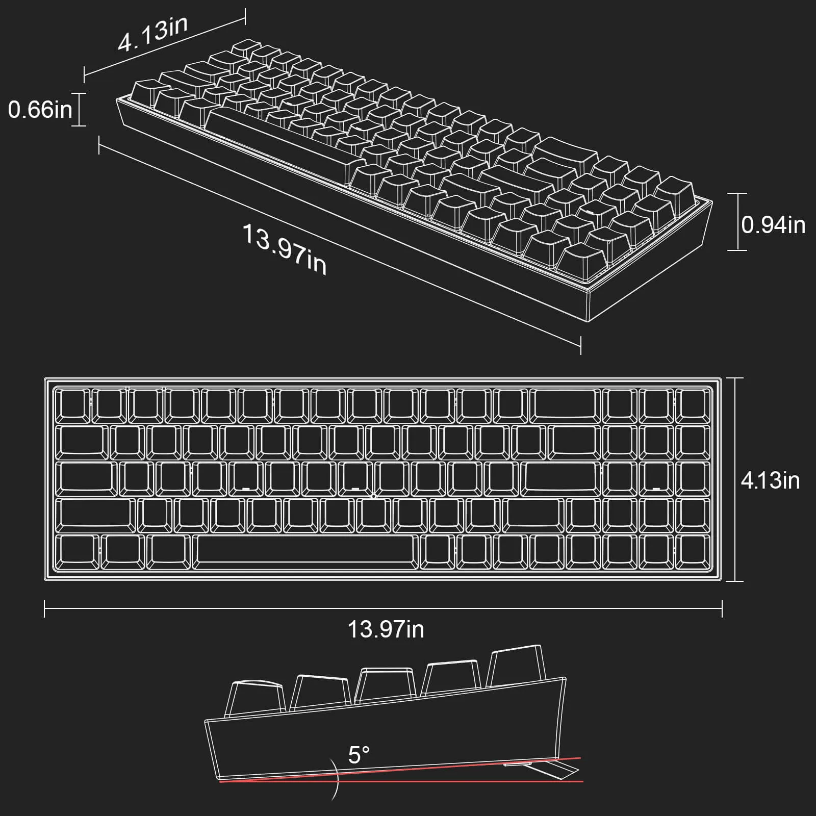 (Open Box) POLLUX K628 PRO 75% Wireless Gaming Keyboard