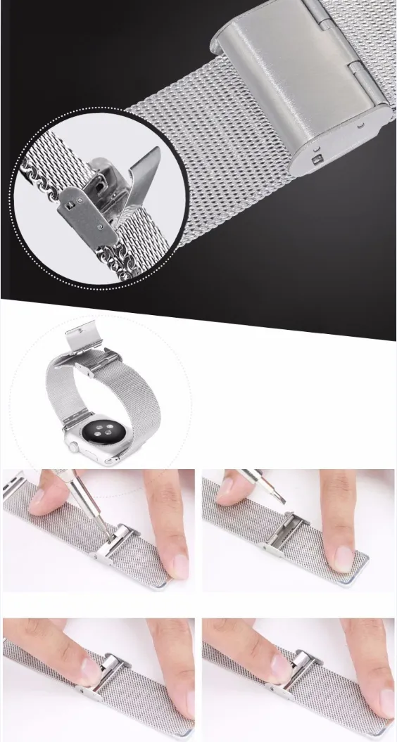 Original Milanese Loop strap & Link Bracelet Stainless Steel band for apple watch 42mm 38mm Watchband