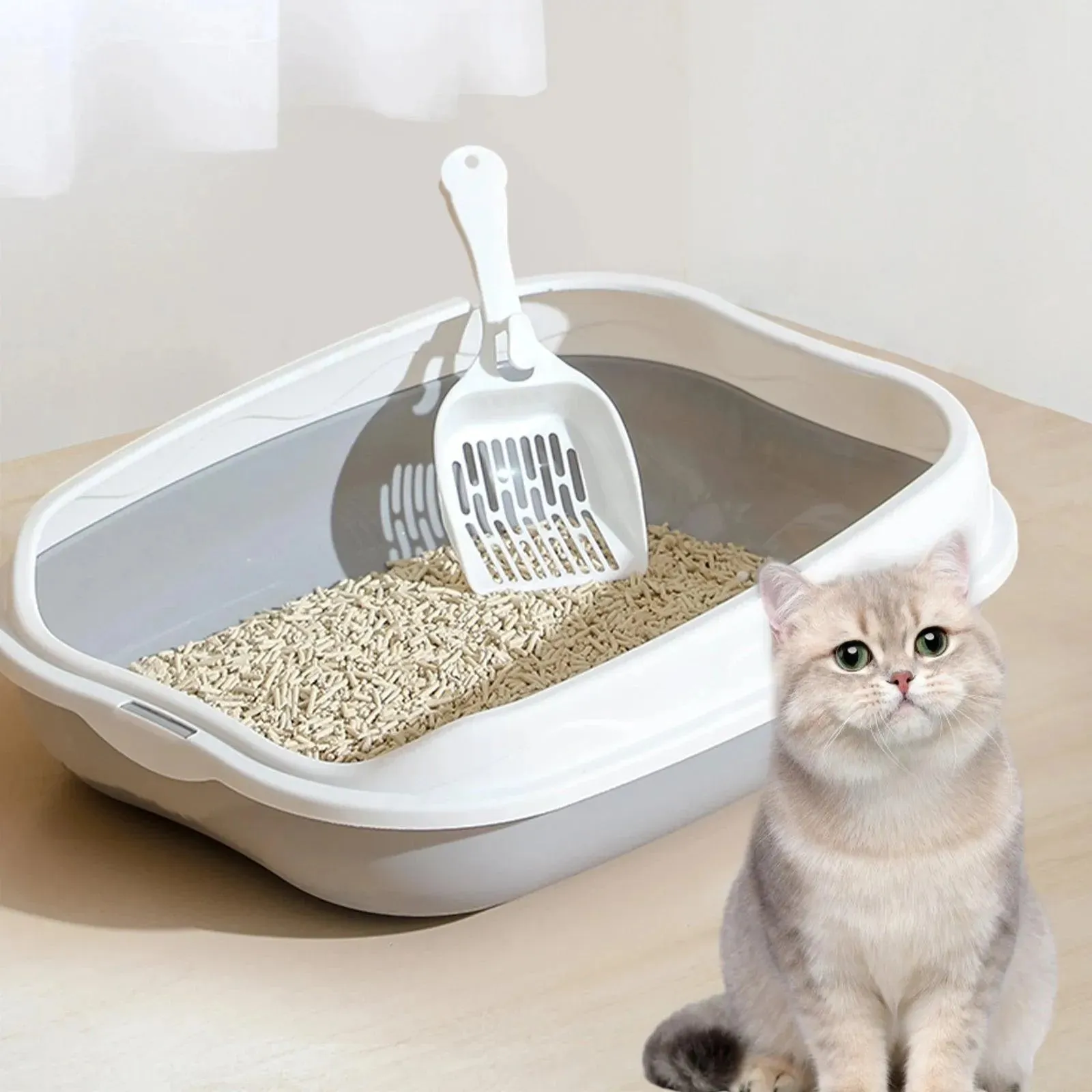 Portable Semi-Closed Cat Litter Box Bedpan Design