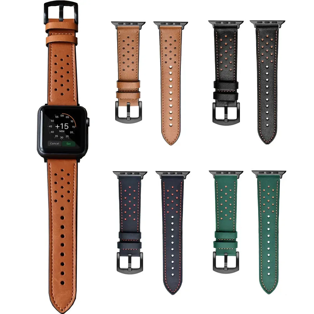 Prestige Leather Band For Apple Watch Multiple Colors Available