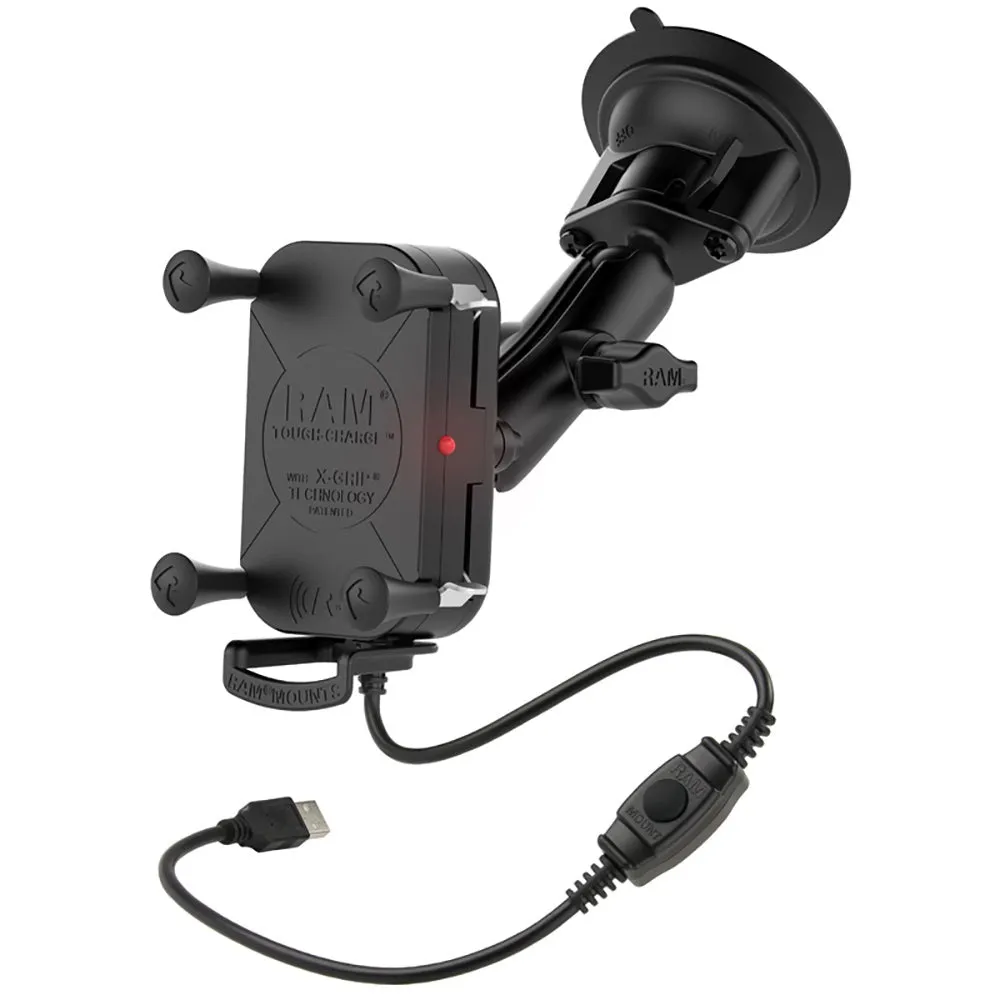 RAM Mount Tough-Charge Waterproof Wireless Charging Suction Cup Mount [RAM-B-166-UN12W]