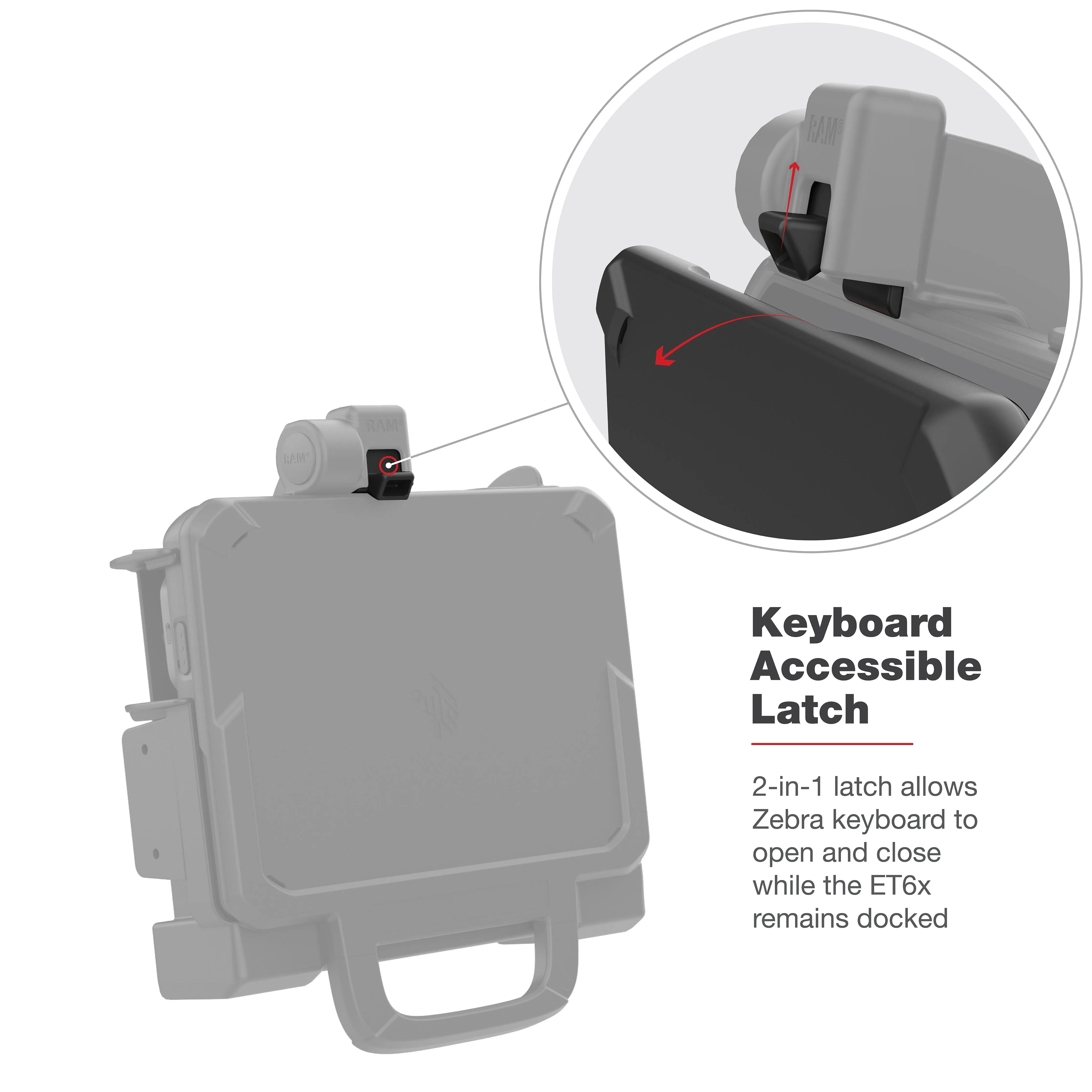 RAM® Powered Dock for Zebra ET6x - Heated Pins