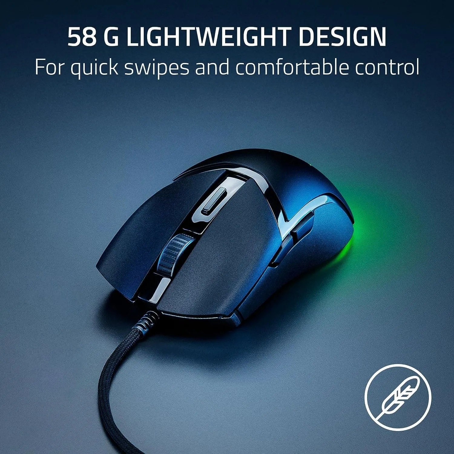 Razer Cobra Lightweight Wired Gaming Mouse, 57g, Chroma RGB Lighting, Optical Mouse Switches Gen-3, Precise Sensor Adjustments - Black