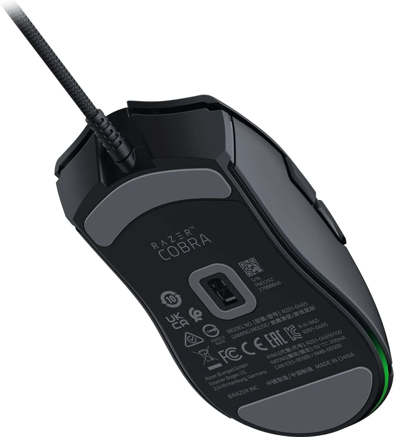 Razer Cobra Lightweight Wired Gaming Mouse, 57g, Chroma RGB Lighting, Optical Mouse Switches Gen-3, Precise Sensor Adjustments - Black