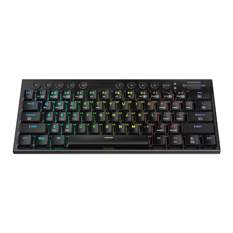 Redragon Noctis Pro 61Key Wireless Bluetooth Red Switch Rgb Low Profile Gaming Mechanical Keyboard - Black