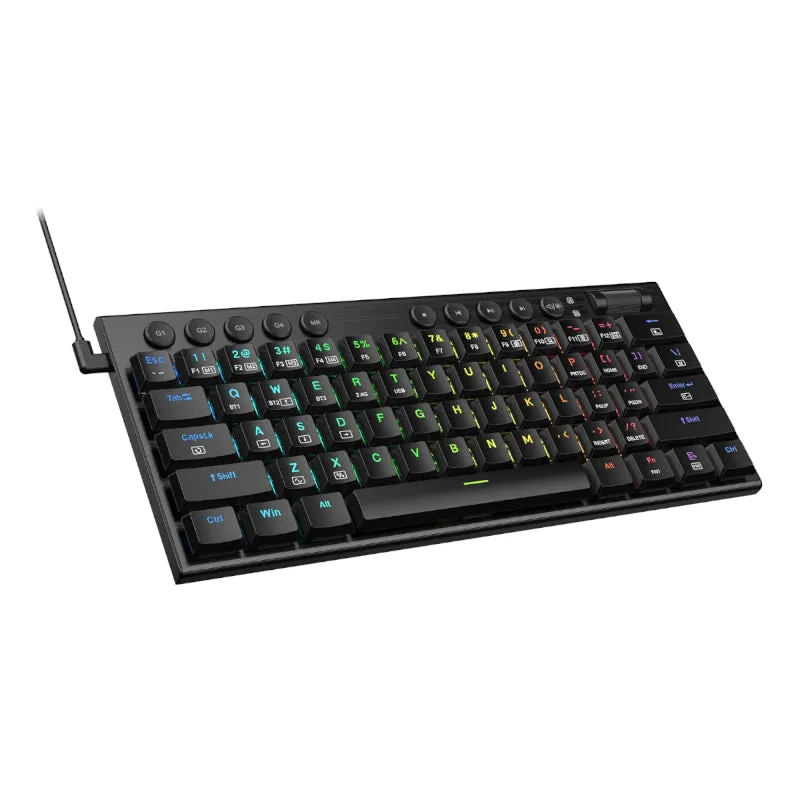 Redragon Noctis Pro 61Key Wireless Bluetooth Red Switch Rgb Low Profile Gaming Mechanical Keyboard - Black