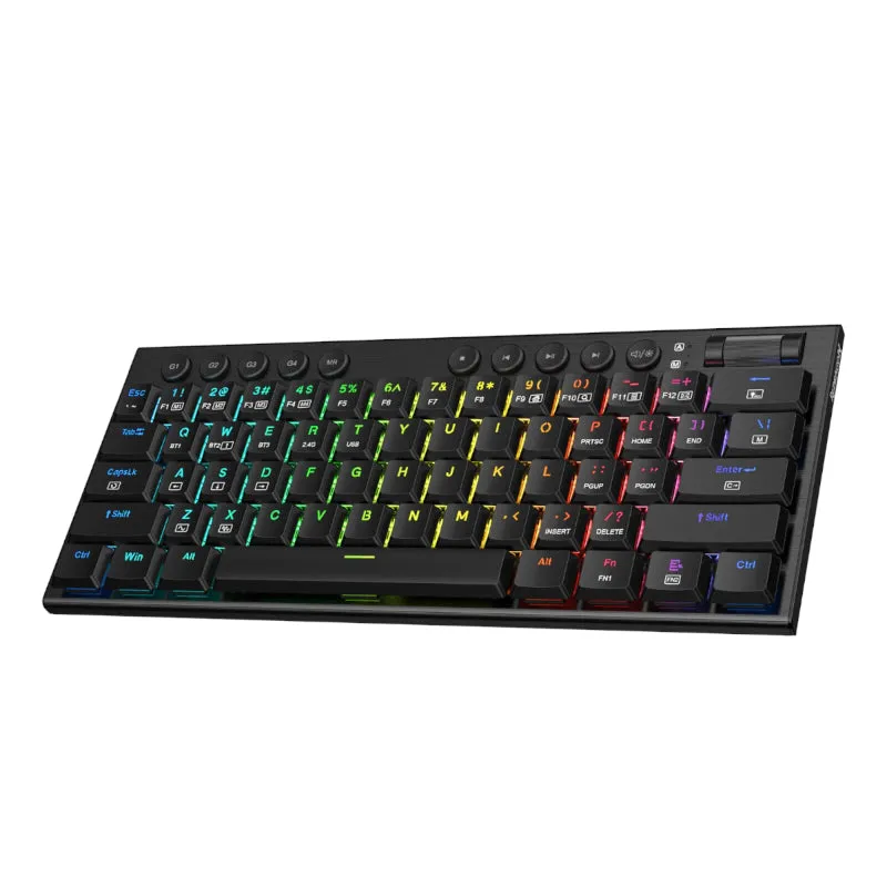 Redragon Noctis Pro 61Key Wireless Bluetooth Red Switch Rgb Low Profile Gaming Mechanical Keyboard - Black