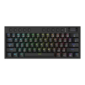 Redragon Noctis Pro 61Key Wireless Bluetooth Red Switch Rgb Low Profile Gaming Mechanical Keyboard - Black