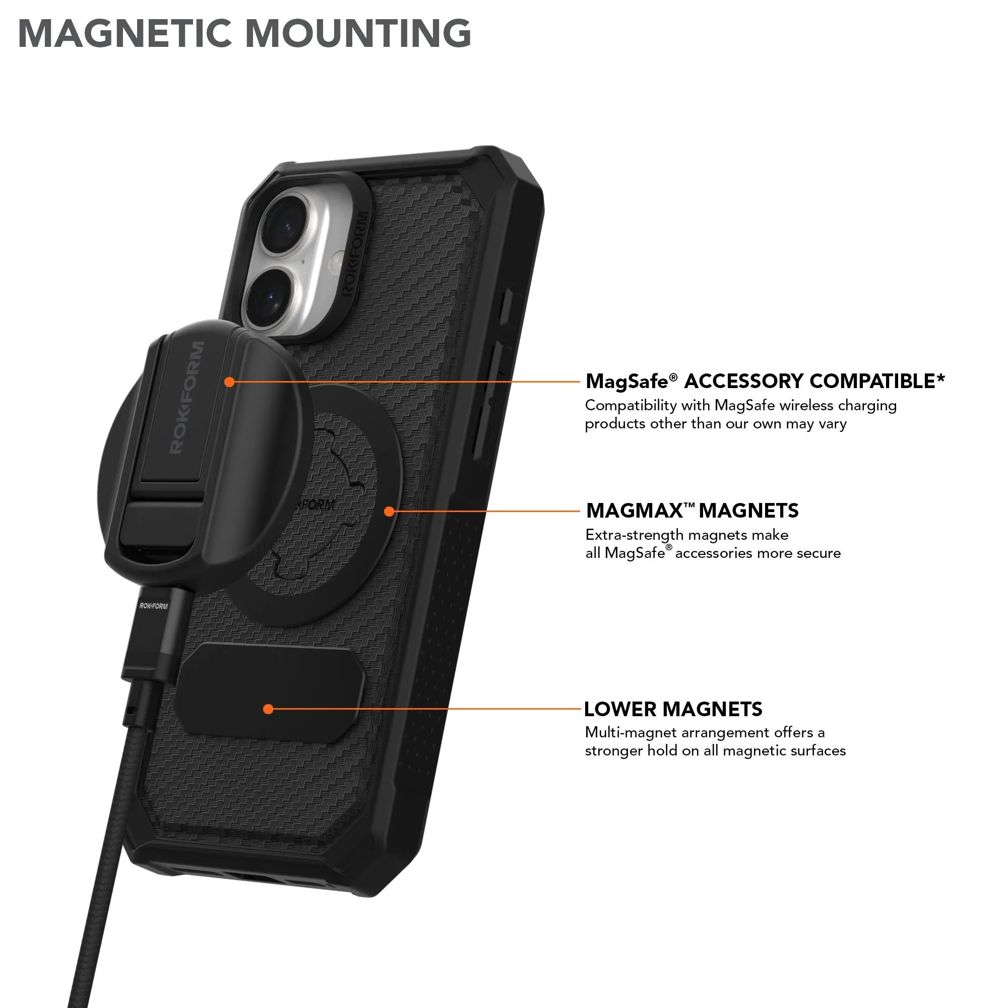 Rokform Rugged Case for iPhone 16 Plus (Black)