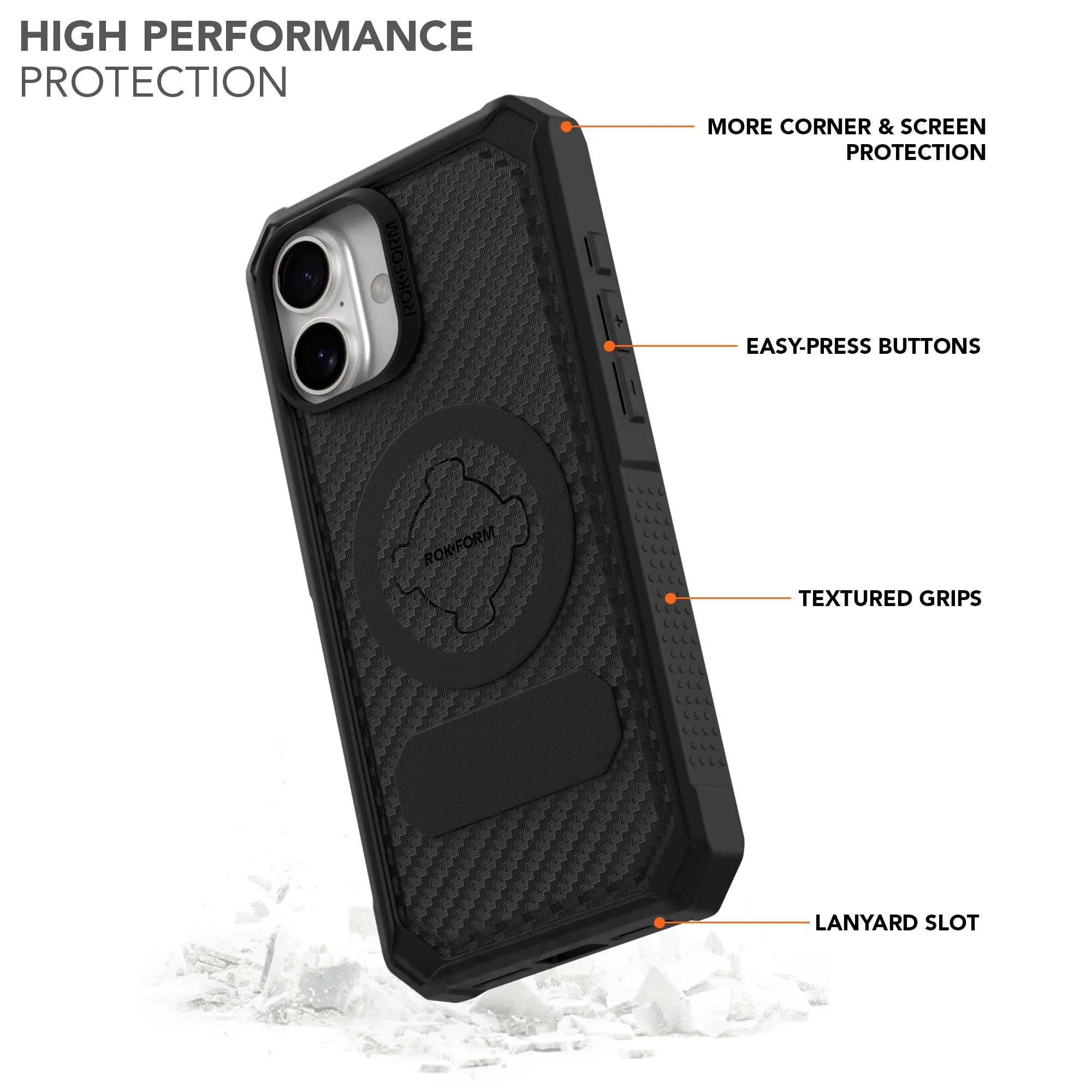 Rokform Rugged Case for iPhone 16 Plus (Black)