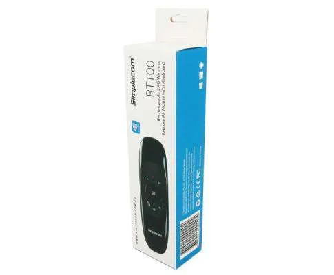 RT100 Rechargeable 2.4G Wireless Remote Air Mouse with Keyboard for PC Android TV Box Media Player