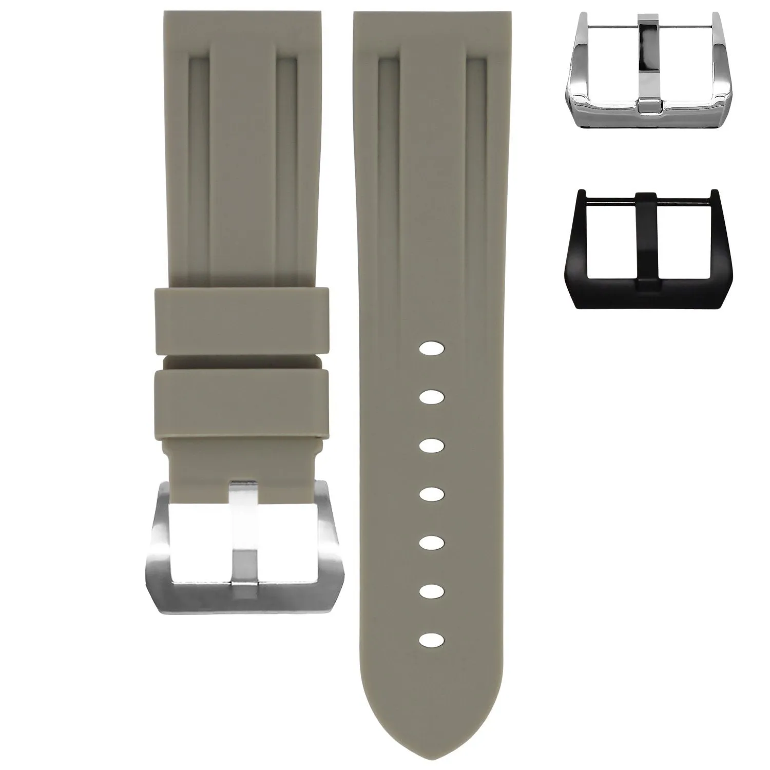 RUBBER STRAP FOR BREITLING AVENGER - HURRICANE GREY