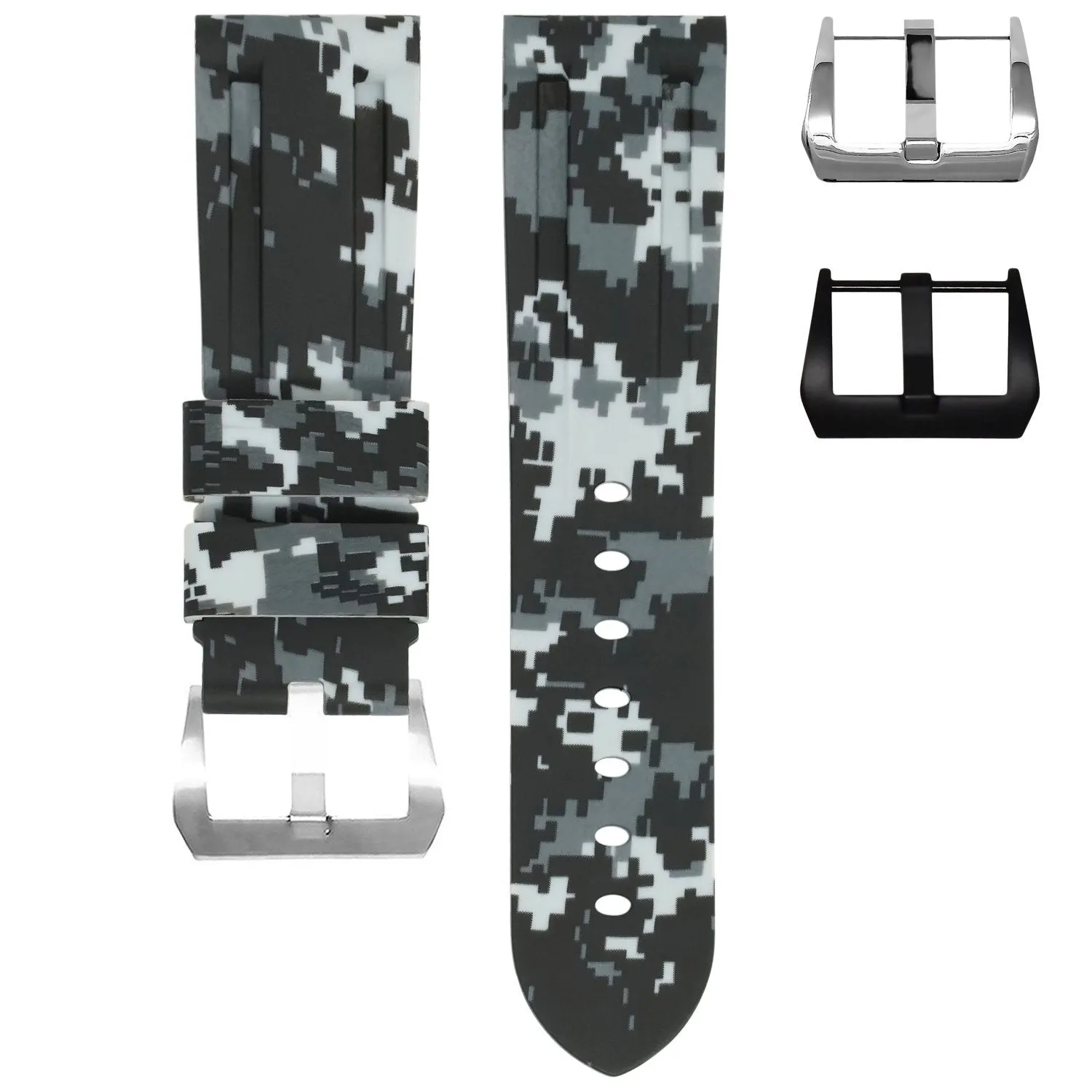 RUBBER STRAP FOR BREITLING BENTLEY MOTORS T - SNOW DIGI CAMO