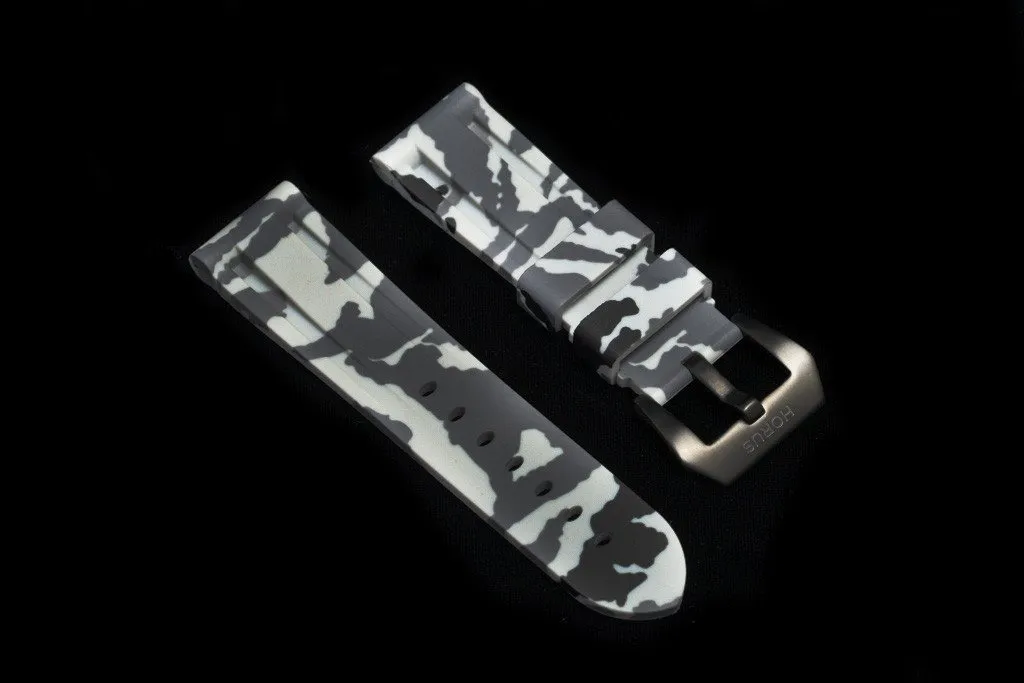 RUBBER STRAP FOR BREITLING CHRONOLINER - SNOW CAMO