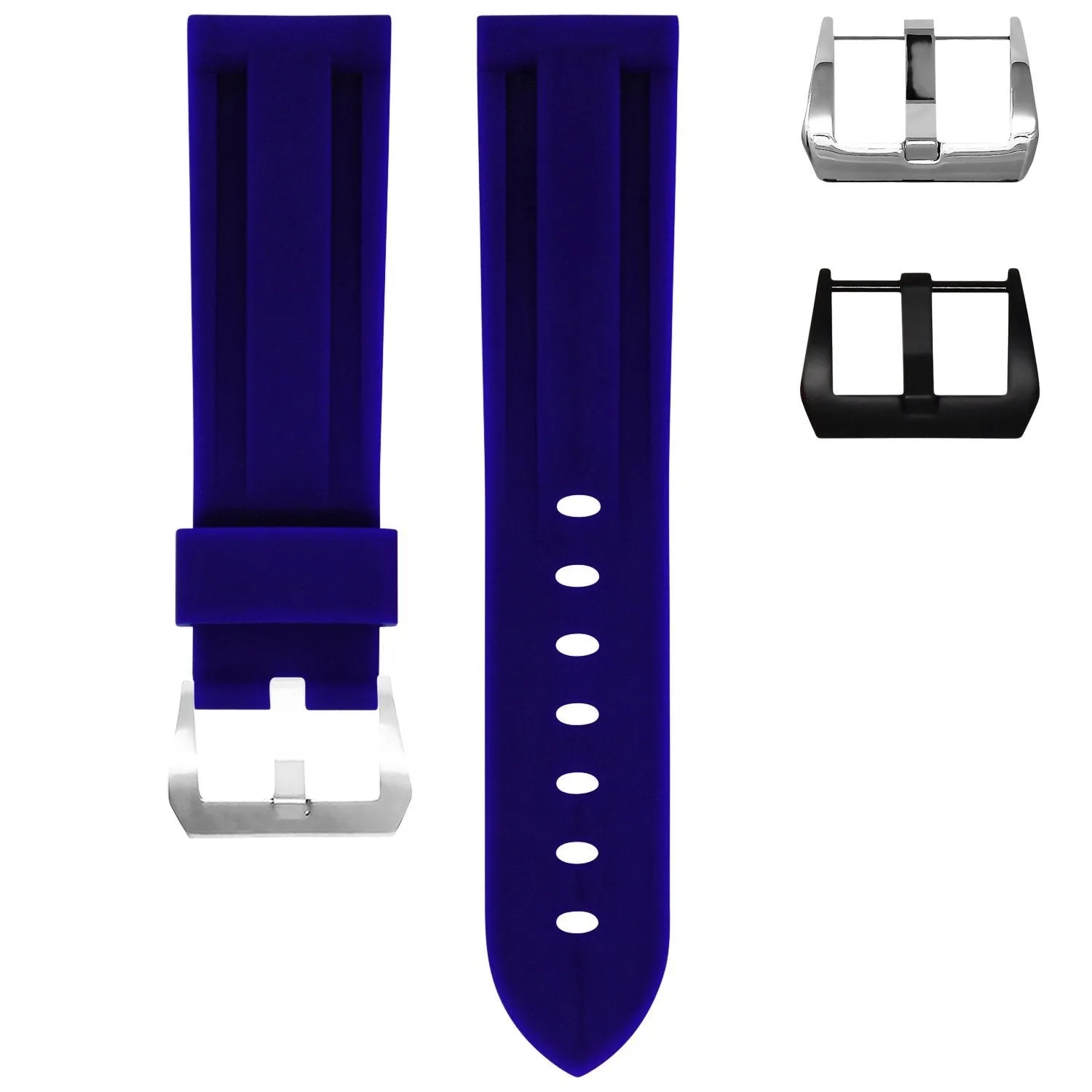 RUBBER STRAP FOR BREITLING COLT - NAVY BLUE