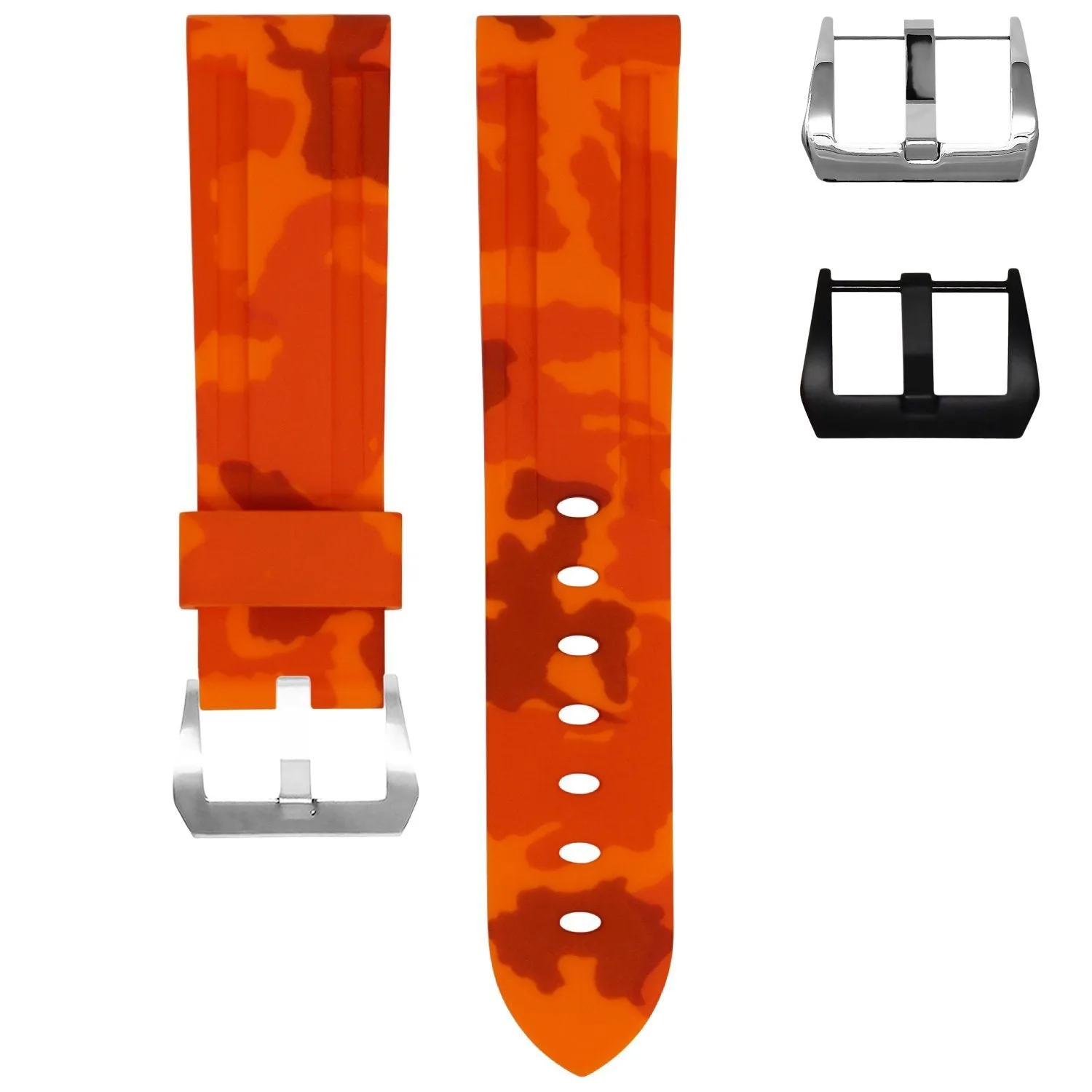 RUBBER STRAP FOR BREITLING COLT - ORANGE CAMO