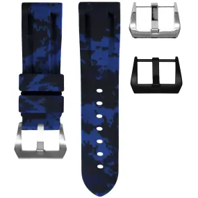 RUBBER STRAP FOR BREITLING SUPEROCEAN HERITAGE - BLUE DIGI CAMO