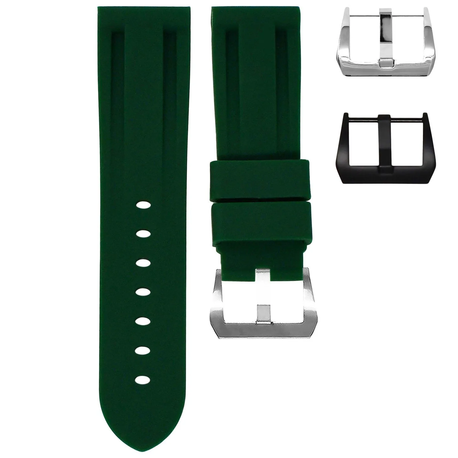 RUBBER STRAP FOR BREITLING SUPEROCEAN HERITAGE - FOREST GREEN