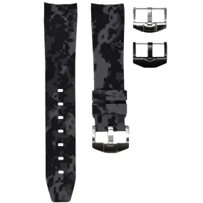 RUBBER STRAP FOR OMEGA SEAMASTER - GRAPHITE DIGI CAMO