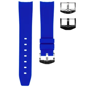 RUBBER STRAP FOR OMEGA SPEEDMASTER - GULFSTREAM BLUE