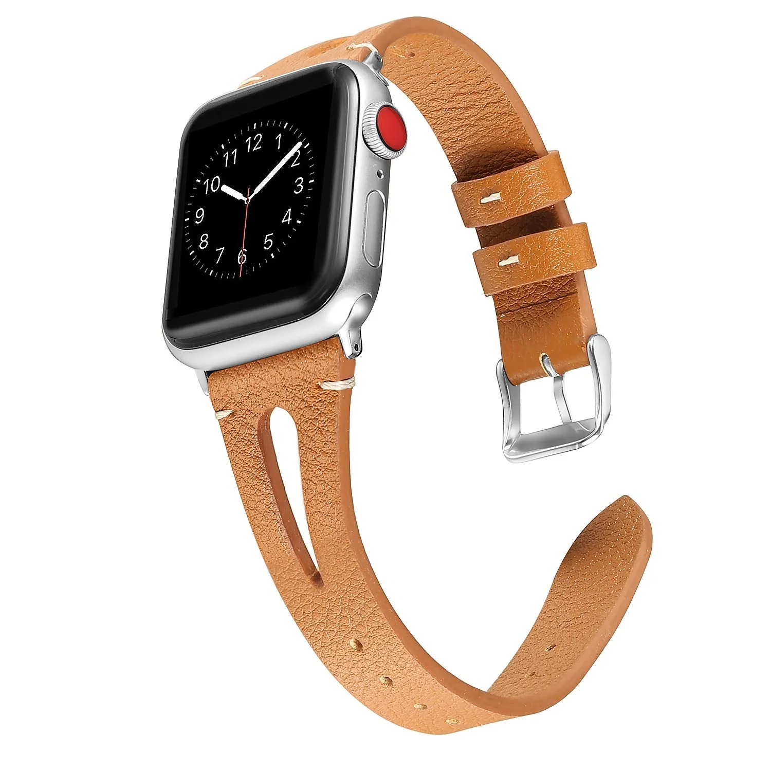 Soft Slim Leather Brown Band For Apple Watch